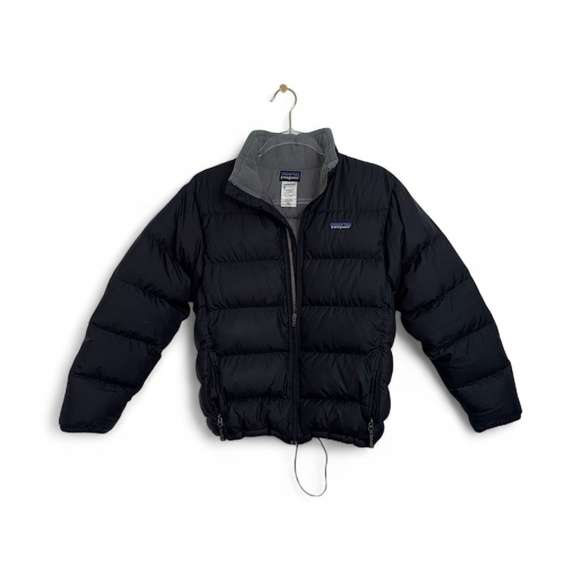 PATAGONIA Puffer Full Zip Jacket Kids Size Large Black Goose Down - Picture 1 of 16